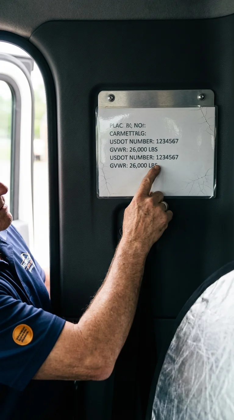 USDOT licensing placard verification in Mansfield